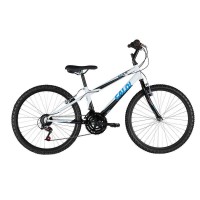 Bicicleta Caloi Max 21 Marchas, Aro 24, Pedivela Tripla, Pedal Mtb Com Refletor, Freios V-Brake Alumínio – Preta, Branca e Azul